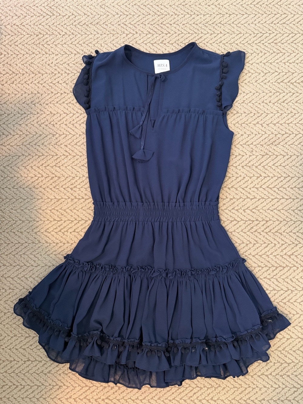 MISA Los Angeles navy mini dress